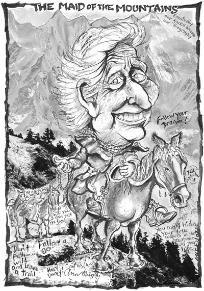 Caricature of Ann Murphy, by Mick Joffe