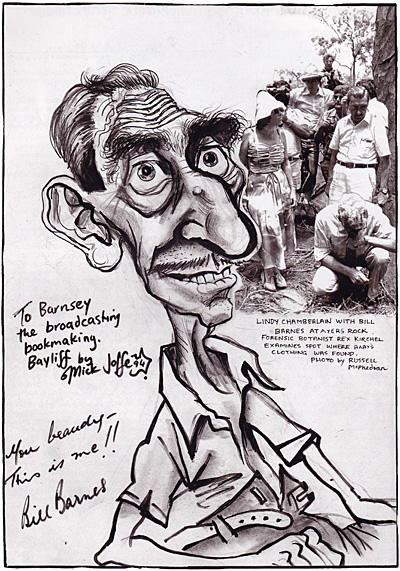 Caricature of Bill Barnes, by Mick Joffe