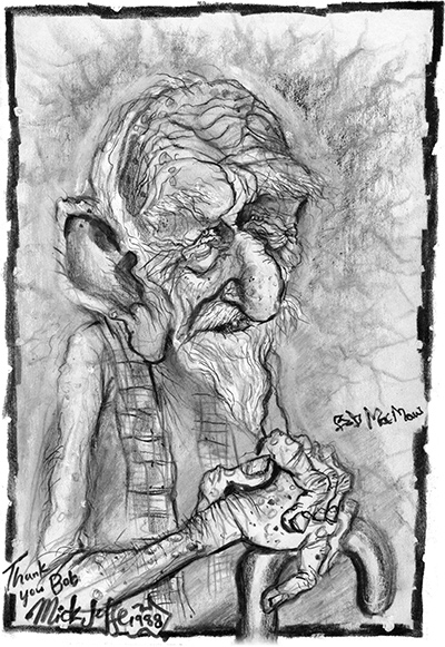 Caricature of Bob McMaw, by Mick Joffe