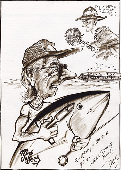 Caricature of Doc Howlett, by Mick Joffe