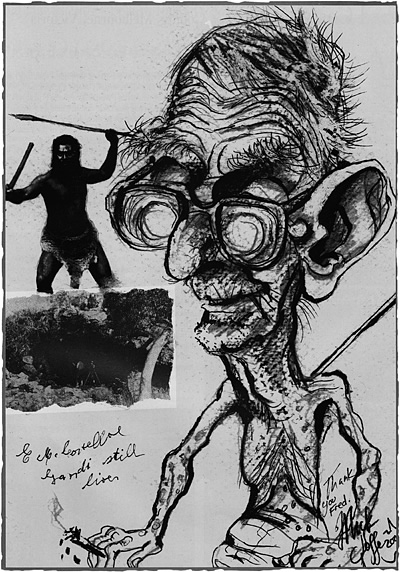 Caricature of Fred Costello, by Mick Joffe