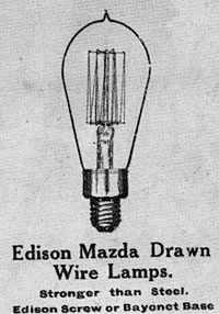 Edison Mazda Drawn Wire Lamps.